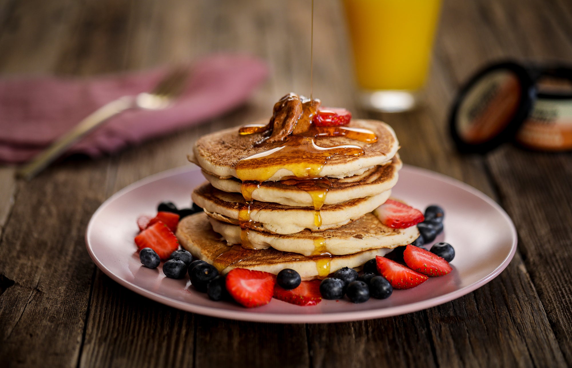 Pancakes topped with Epicurean Butter Cinnamon & Brown Sugar Flavored Butter