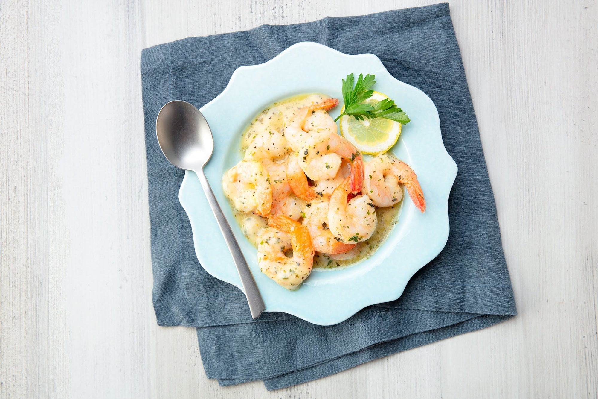 Shrimp Scampi with Epicurean Butter Lemon Garlic Herb Flavored Butter