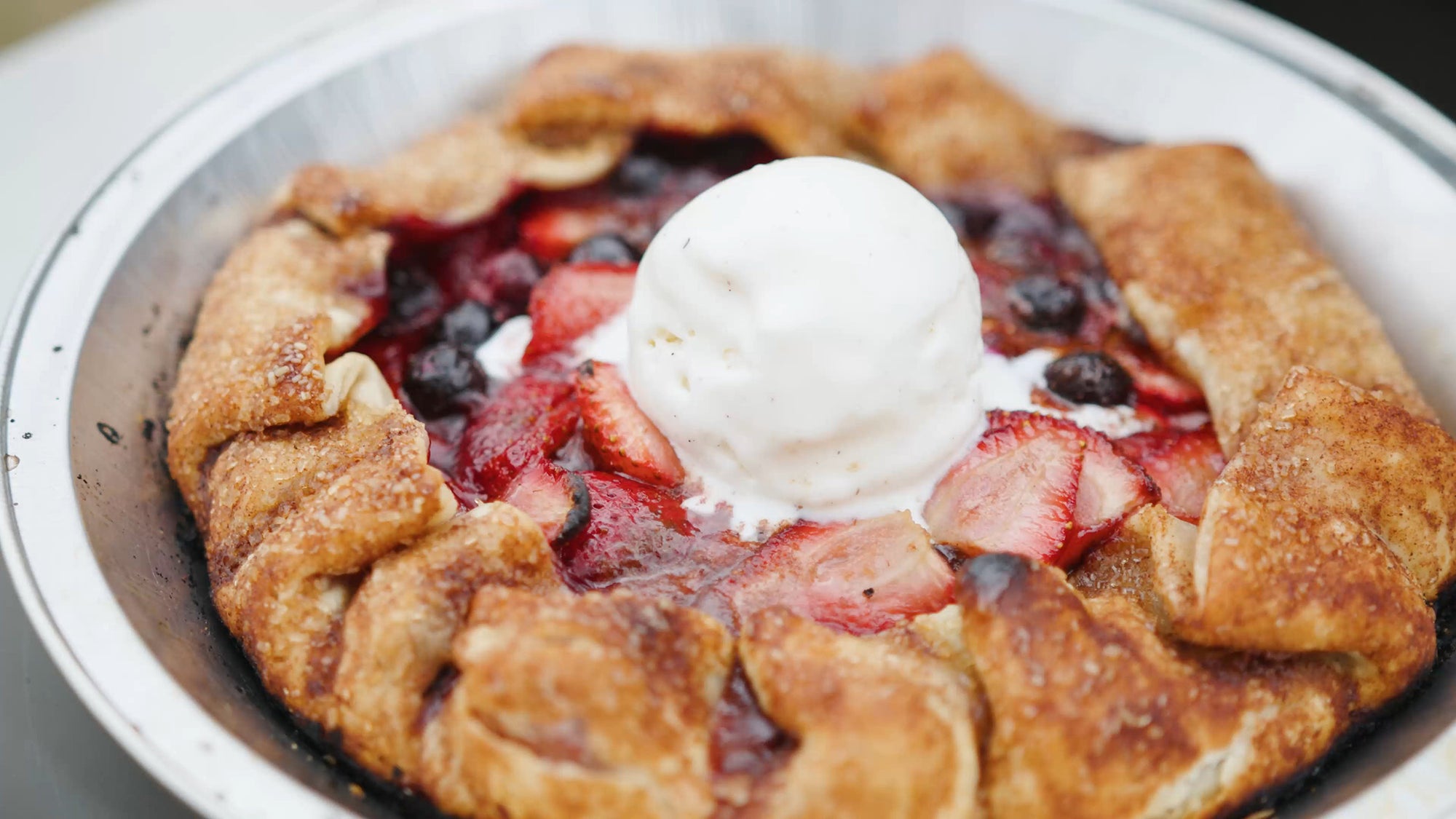 Grilled Berry Galette made with Epicurean Butter Cinnamon & Brown Sugar Flavored Butter