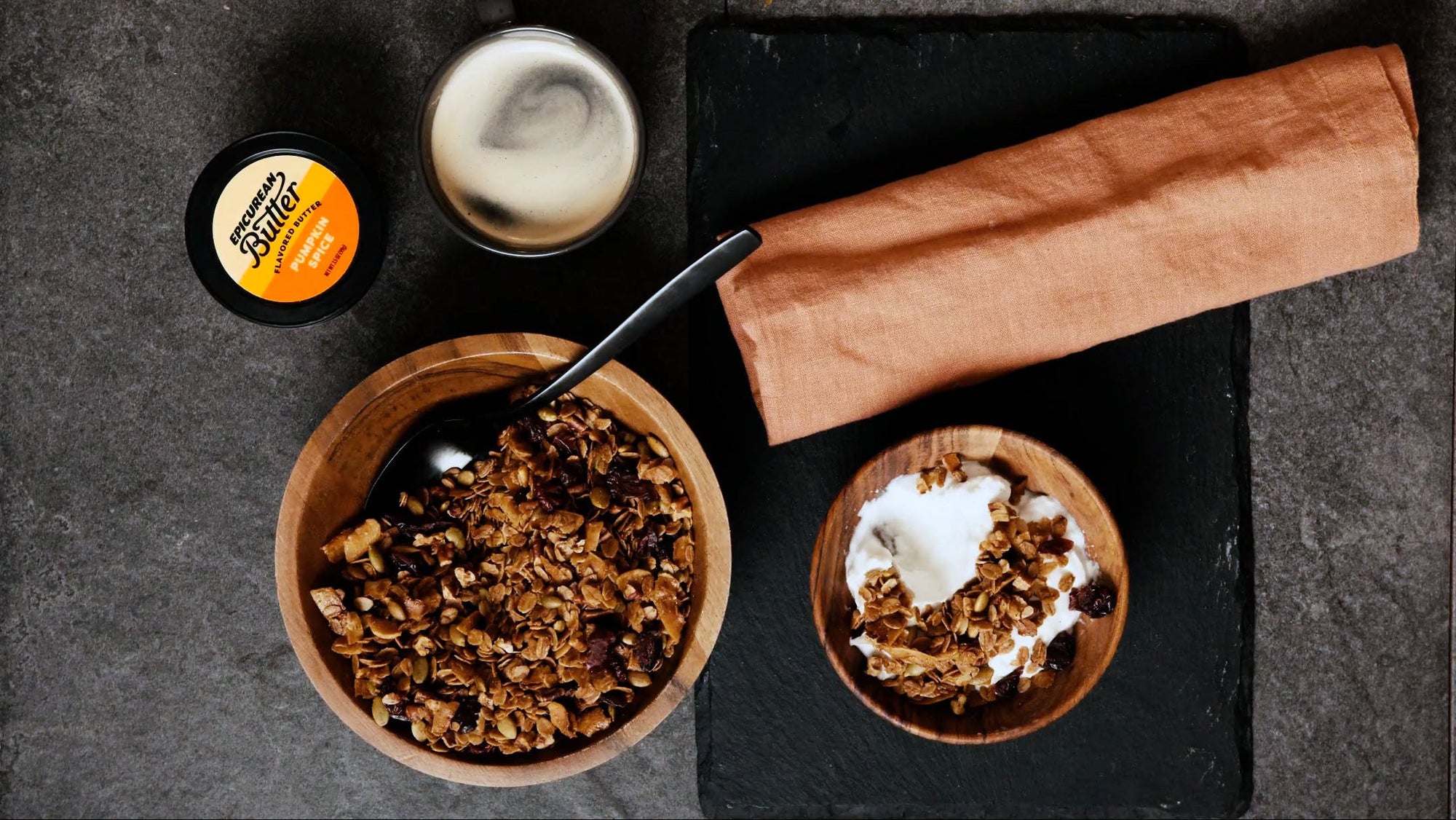 Pumpkin Spice Granola with yogurt