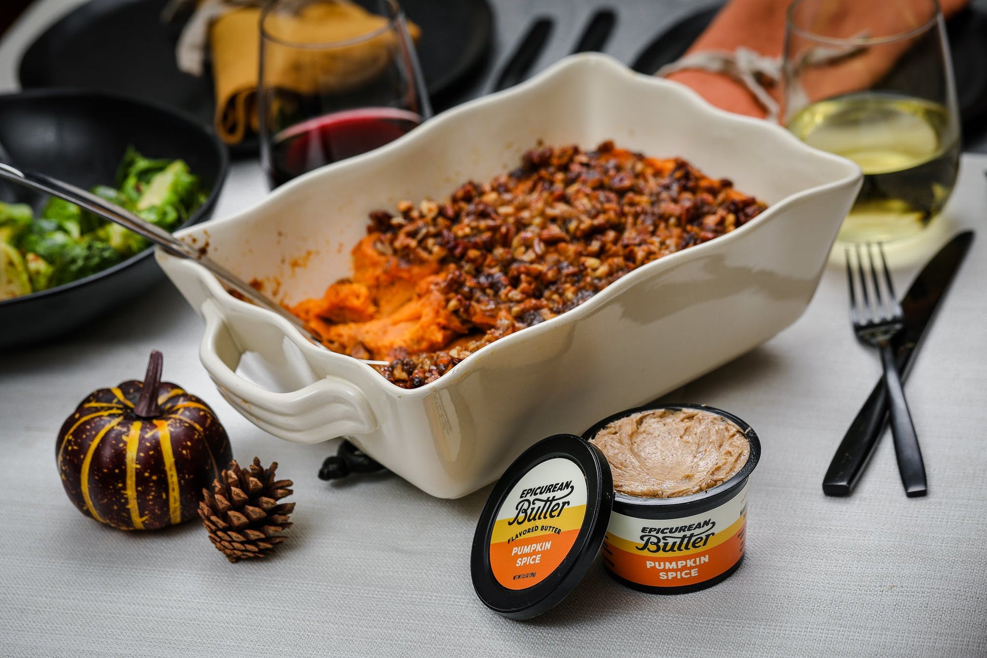 Sweet Potato Soufflé made with Epicurean Butter Pumpkin Spice Flavored Butter