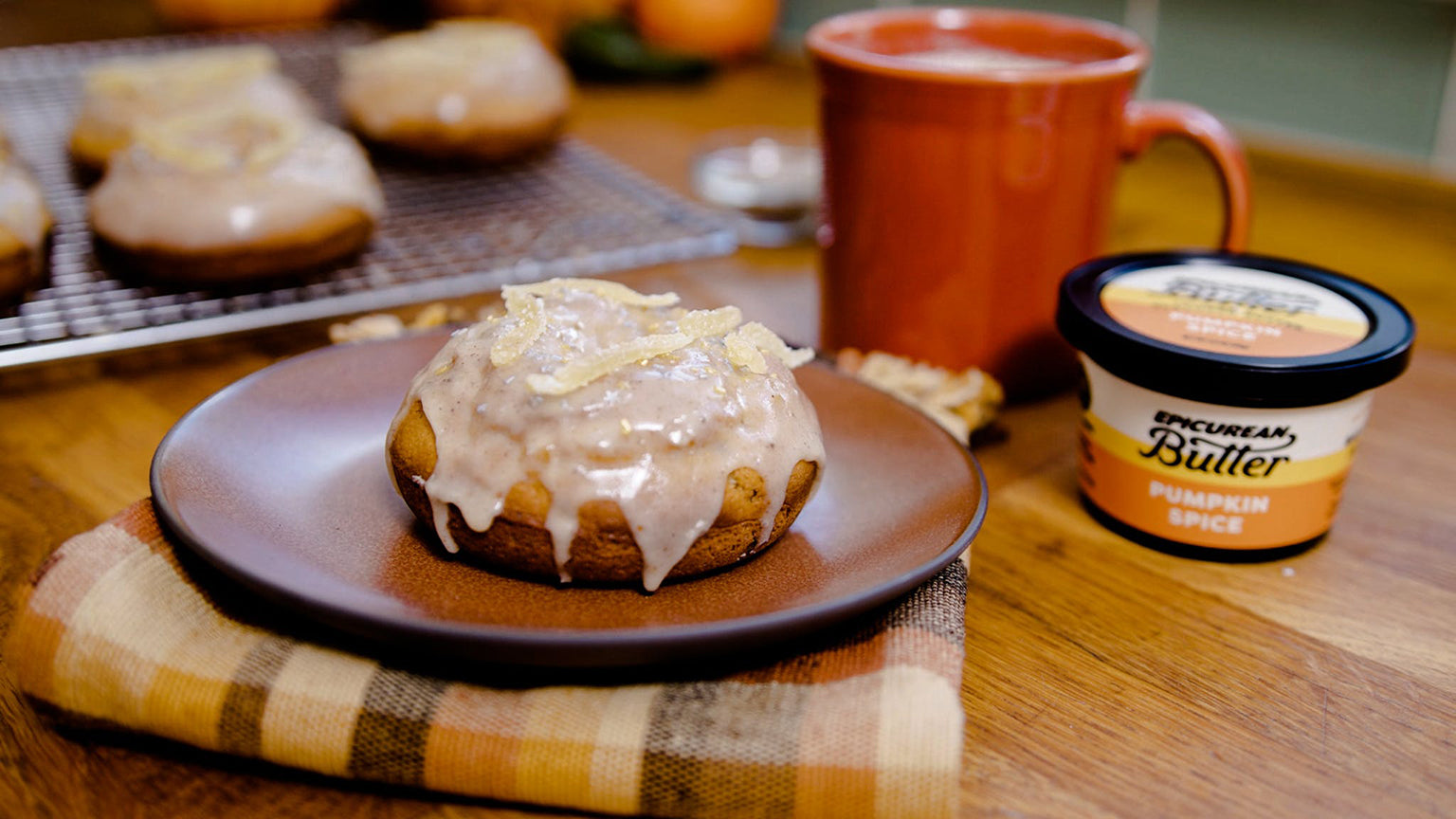 Pumpkin Spice Donuts With Candied Ginger