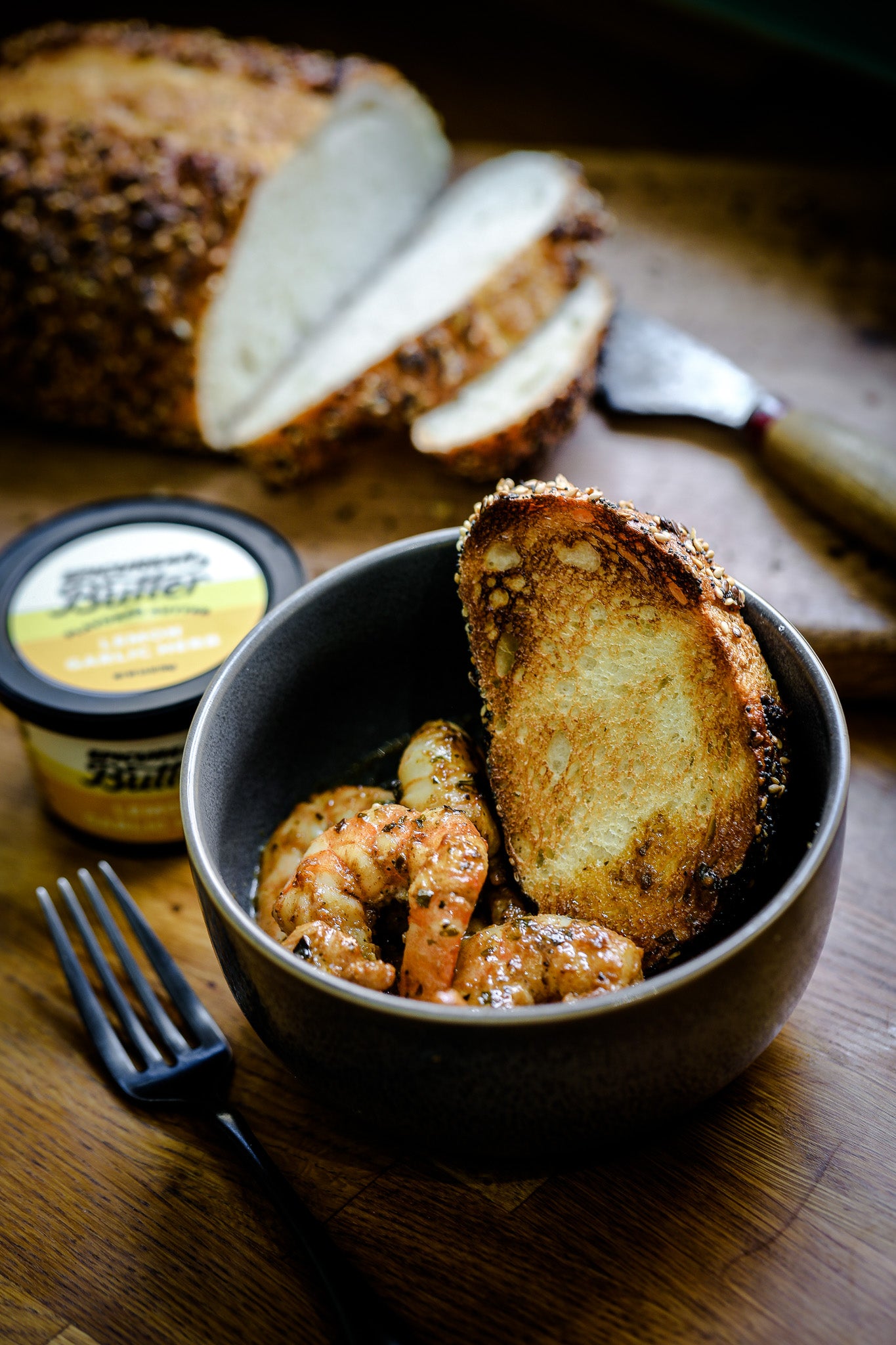 Shrimp made with Epicurean Butter Lemon Garlic Herb Flavored Butter