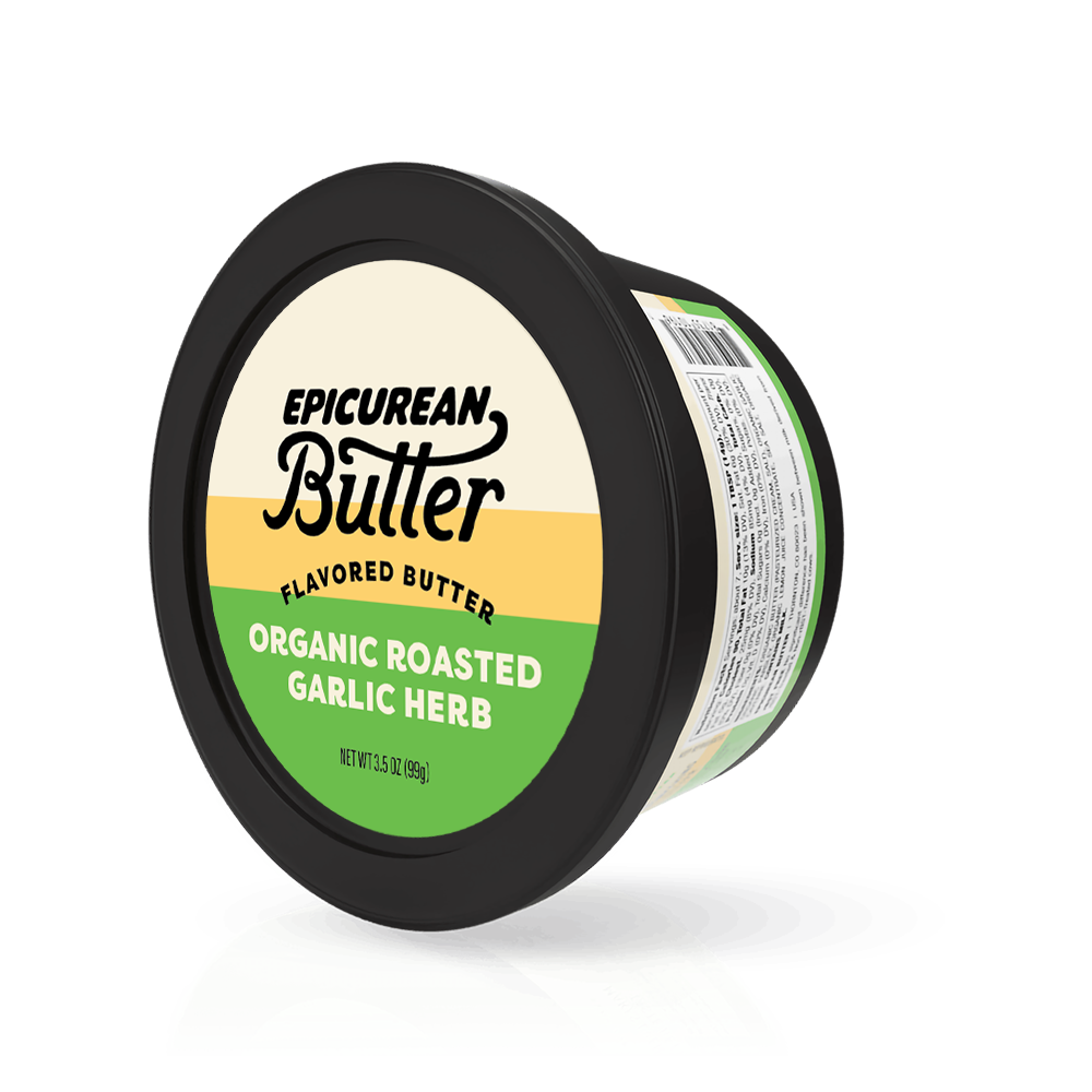 Organic Roasted Garlic Herb tub side