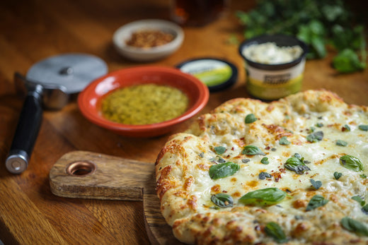 Garlic Butter Pizza with Epicurean Butter Garlic Parmesan Flavored Butter