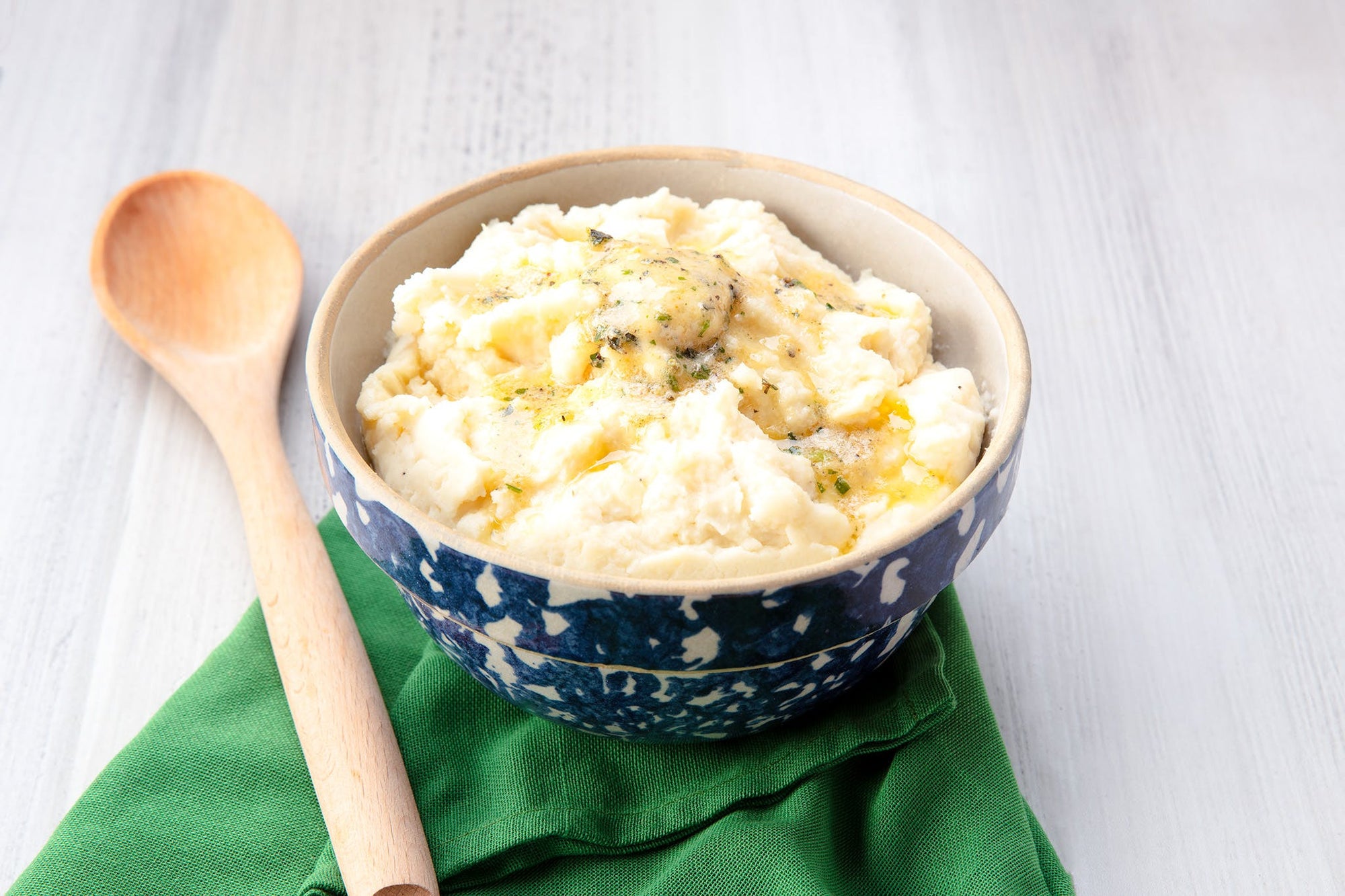 Mashed Potatoes with Epicurean Butter Roasted Garlic Herb Flavored Butter