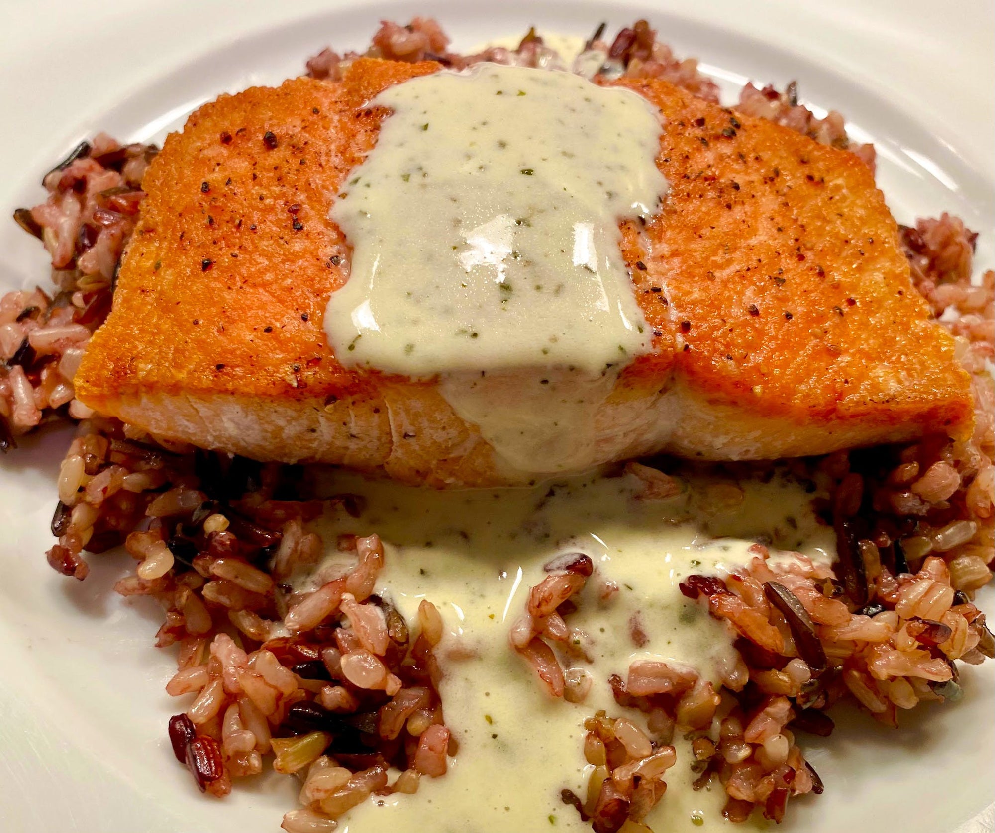 Salmon with a creamy Tuscan Herb butter sauce