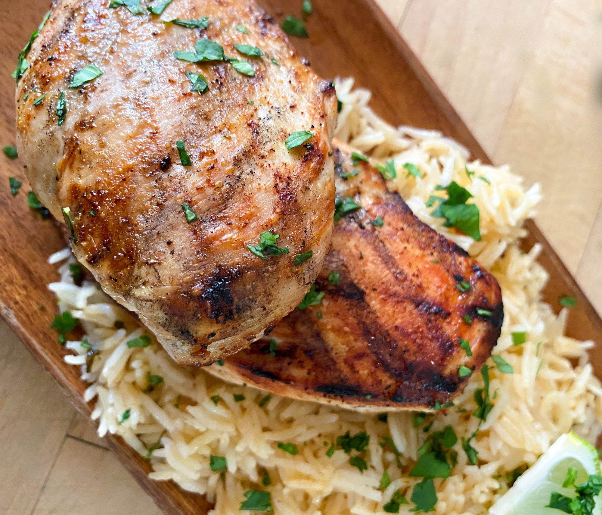 Grilled Chicken With Chili Lime Butter Rice