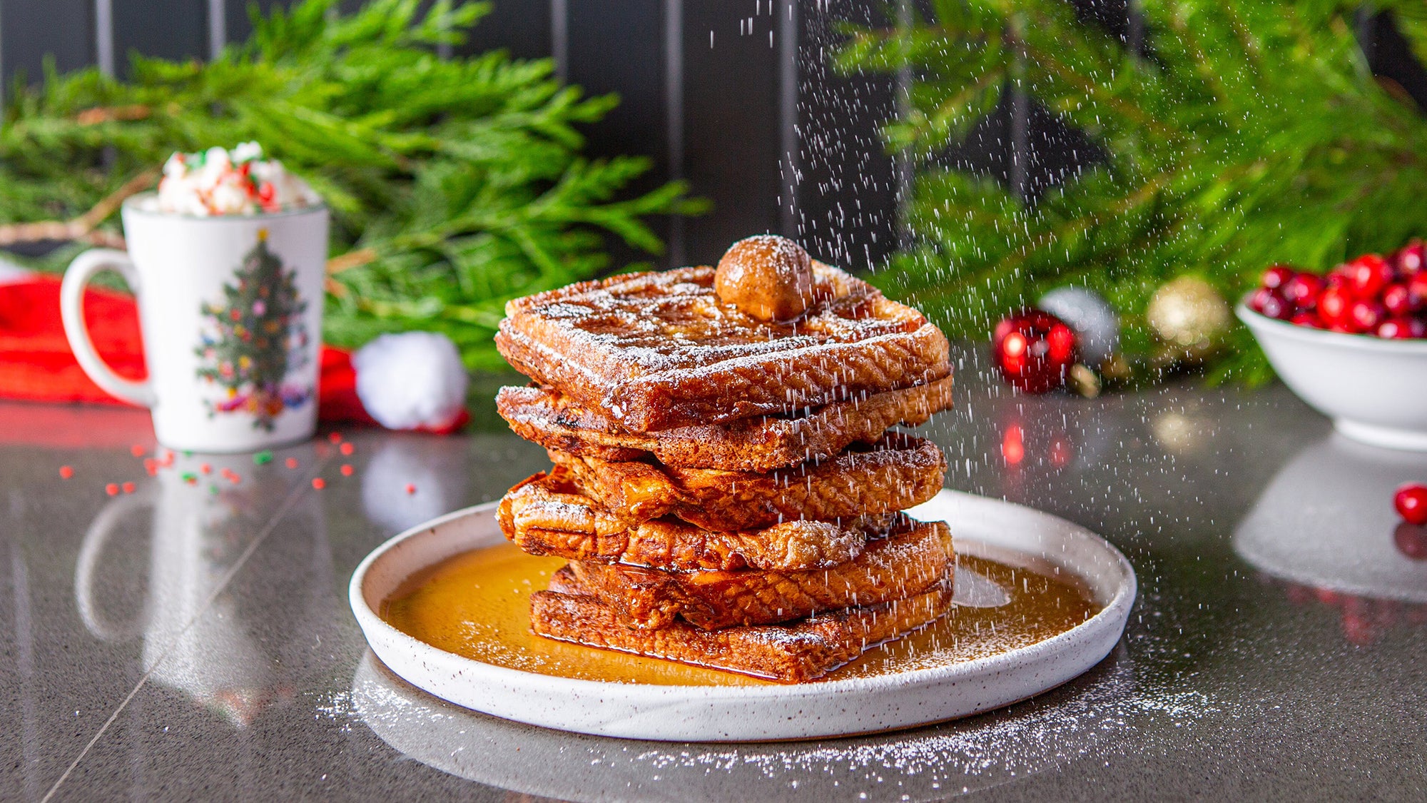 French Toast Waffles topped with Epicurean Butter Cinnamon & Brown Sugar Flavored butter
