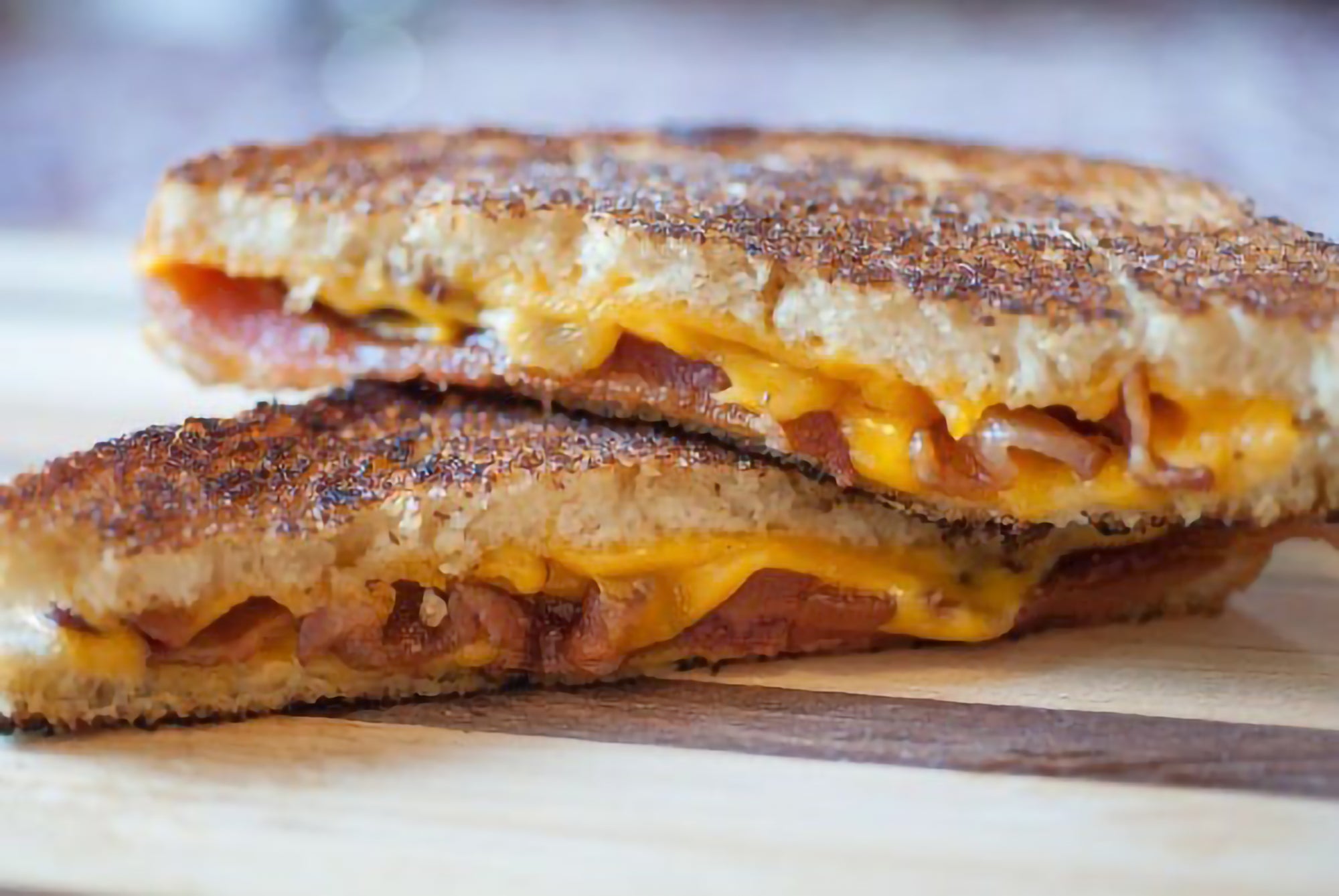 Grilled Cheese made with Maple Syrup butter
