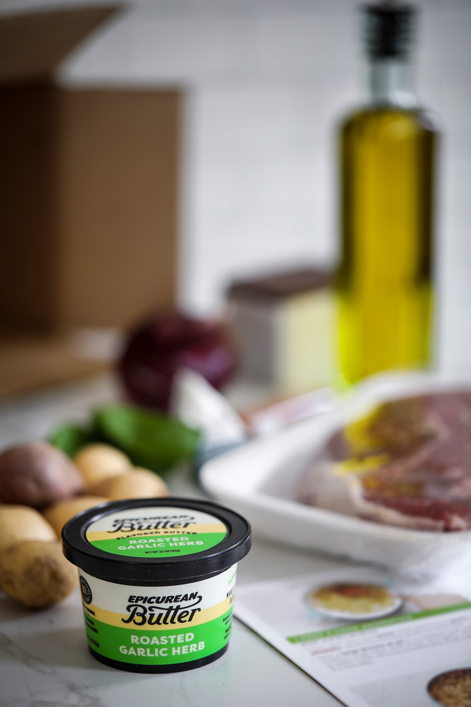 Epicurean Butter tub included in meal kit