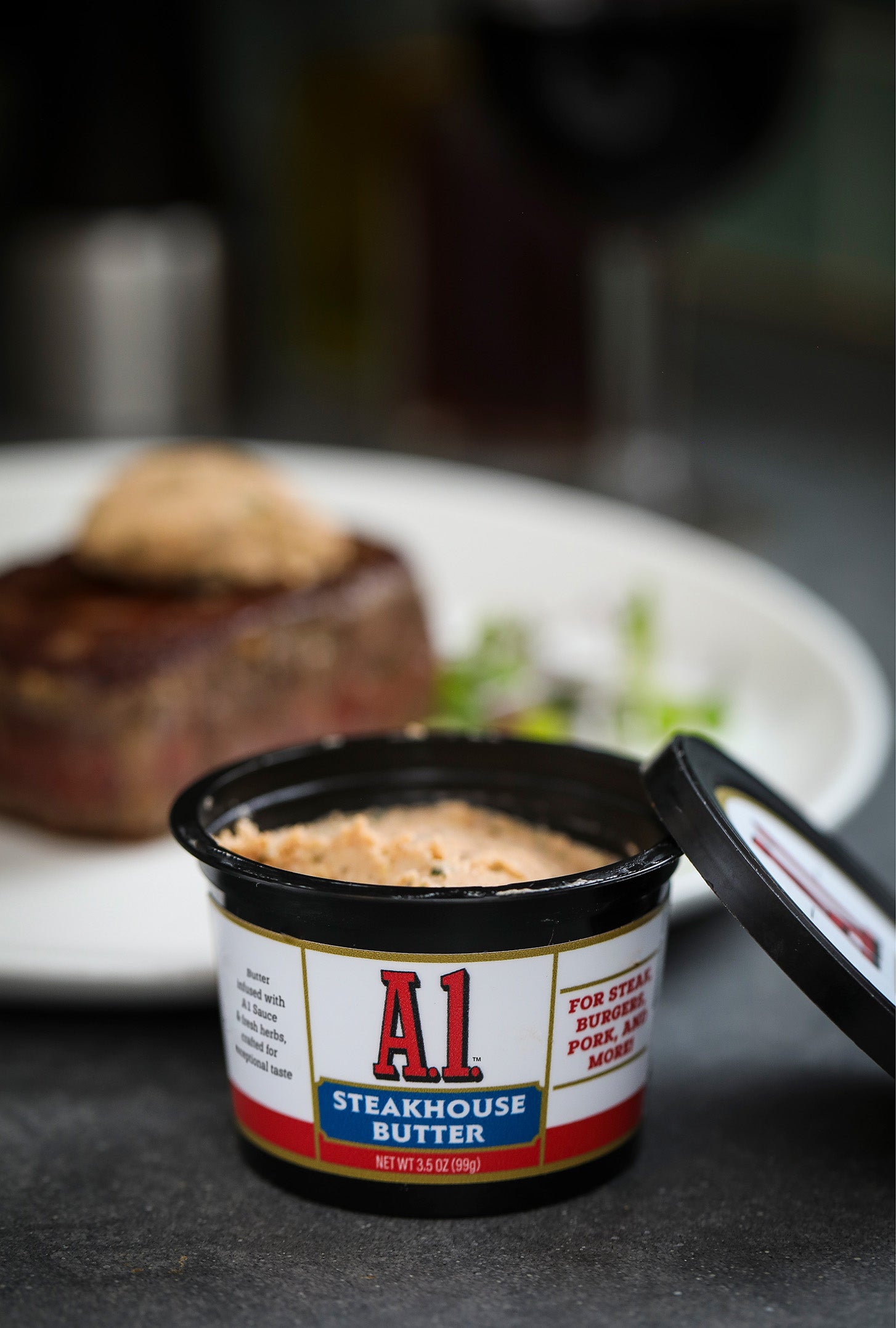 A1 Steakhouse Butter tub with steak