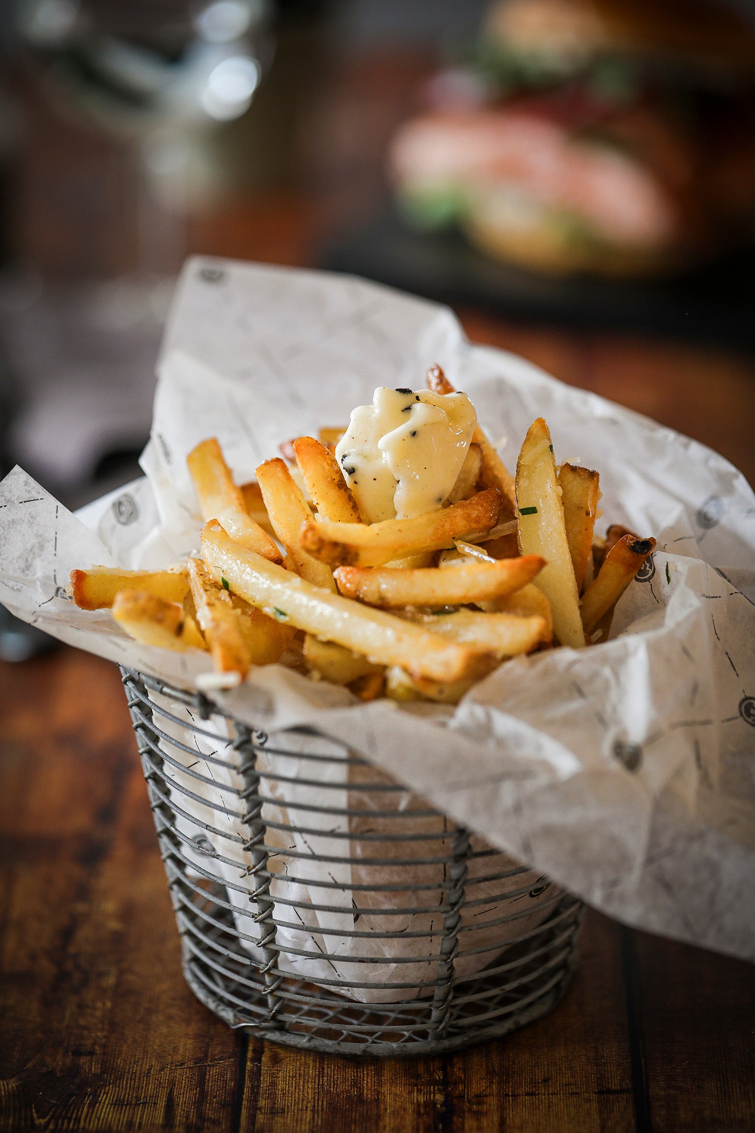 Restaurant Truffle Fries with Epicurean Butter Black Truffle Flavored Butter