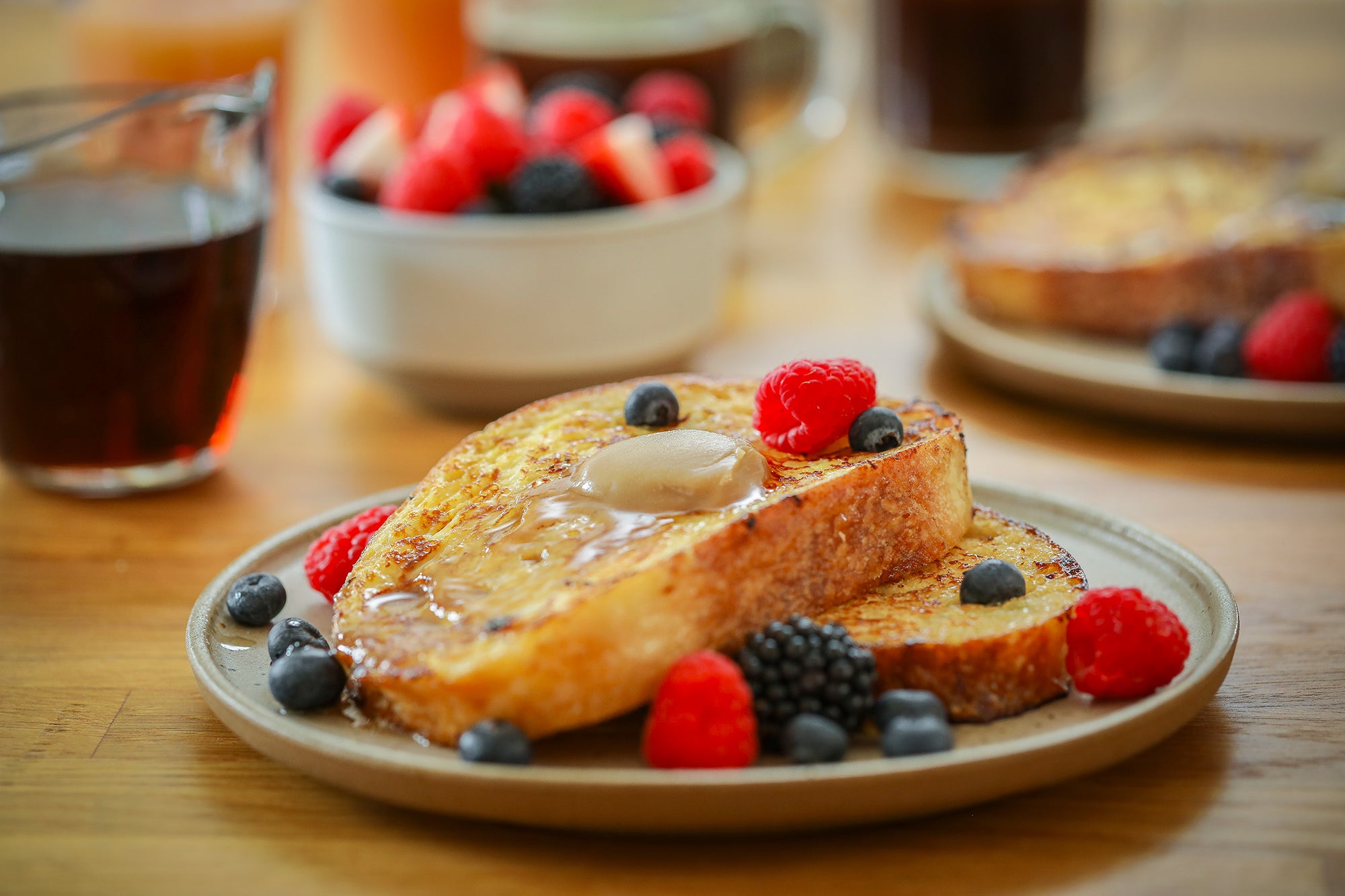 French Toast plate with Epicurean Butter Maple Syrup Flavored Butter