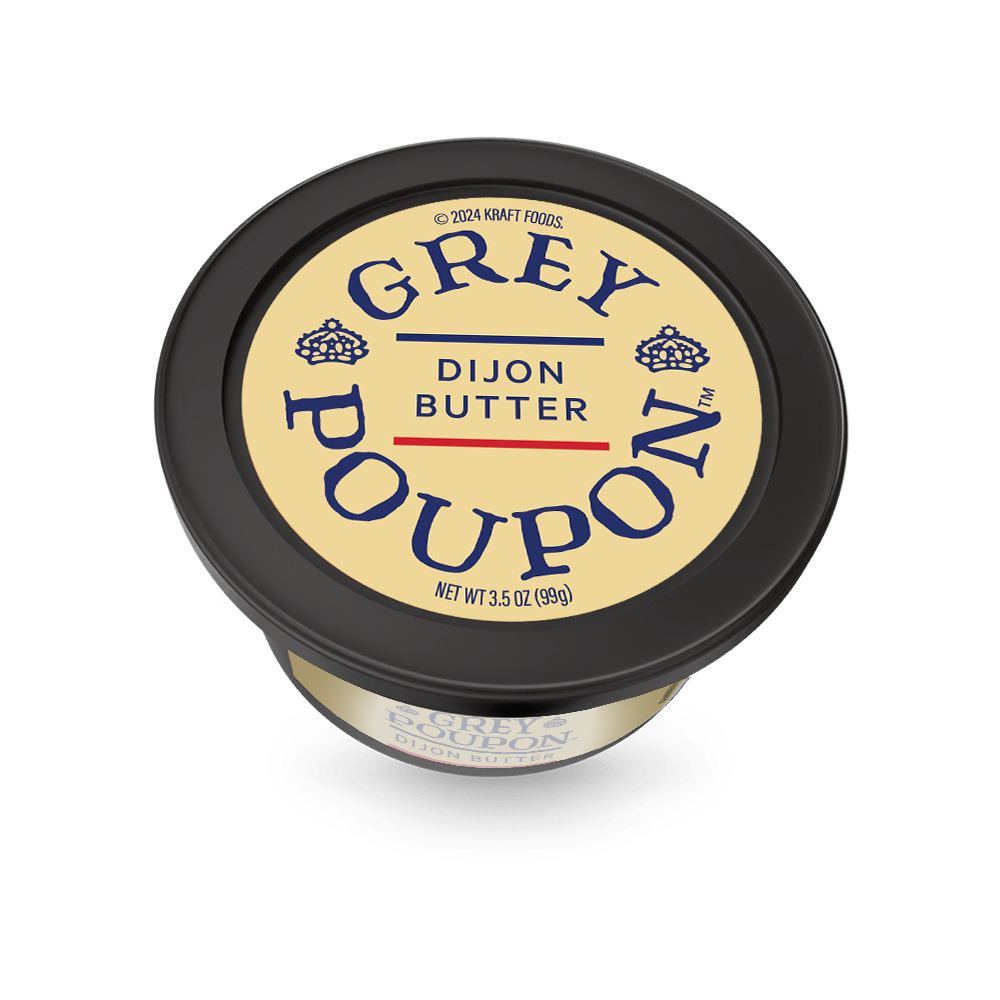 Grey Poupon Dijon Butter Tub Side