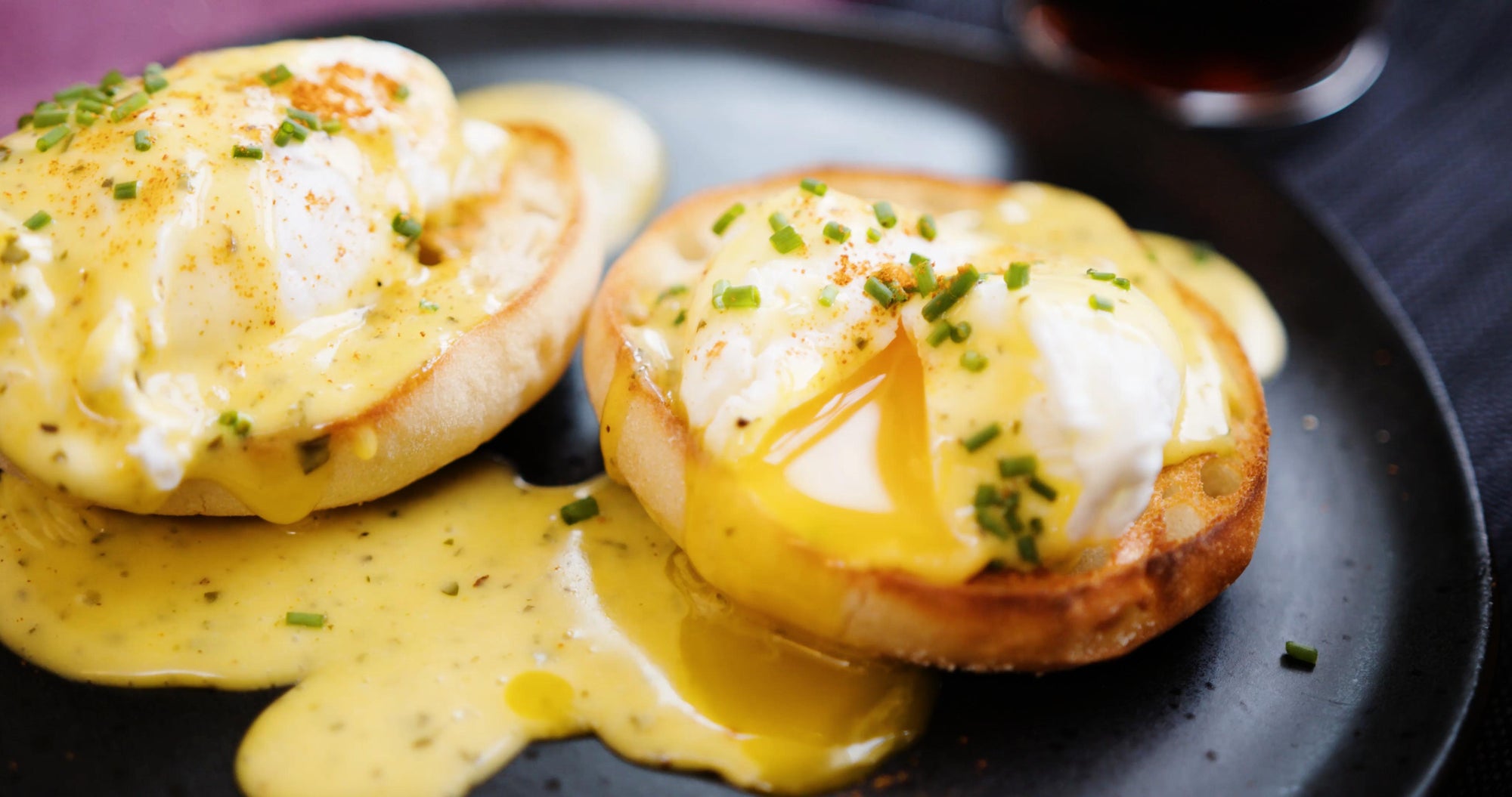 Two-ingredient hollandaise sauce made with Epicurean Butter Lemon Garlic Herb Flavored Butter