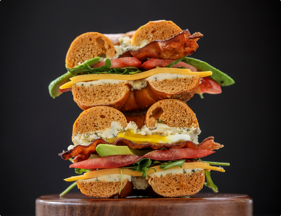 Bagel with Cheese and Bacon